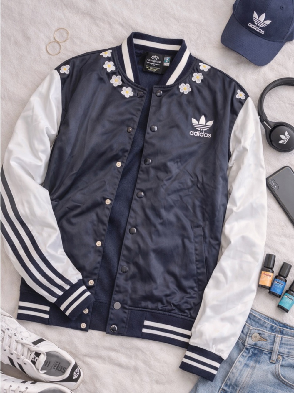 Adidas Pharrell Williams Varsity Jacket 528HZ Daisy Navy XL